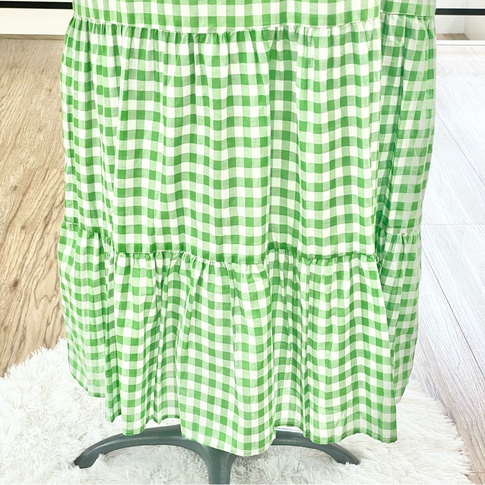 NWT S Draper James, green and white checkered maxi dress - Picture 4 of 8